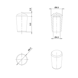 Embout Enveloppant Caoutchouc Thermoplastique Flexible BLANC pour Tube de Diamètre 4 mm - embout enveloppant - embout - ajile