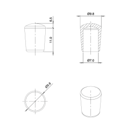 Embout Enveloppant Caoutchouc Thermoplastique Flexible BLANC pour Tube de Diamètre 7 mm - embout enveloppant - embout - ajile