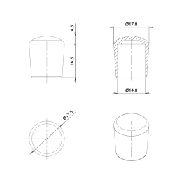 Tappo Puntale Calzante Morbido di Gomma Termoplastica BIANCO per Tubolari di 14 mm di Diametro - coprivite-copridado - ajile