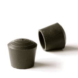 Embout enveloppant rond diam. 22 mm Caoutchouc NOIR