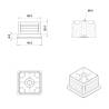 Embout plastique carré pour tube 41 x 41 mm avec trou fileté diam. 10 mm (M10) Embout plastique carré pour tube 41 x 41 mm avec trou fileté diam. 10 mm (M10)