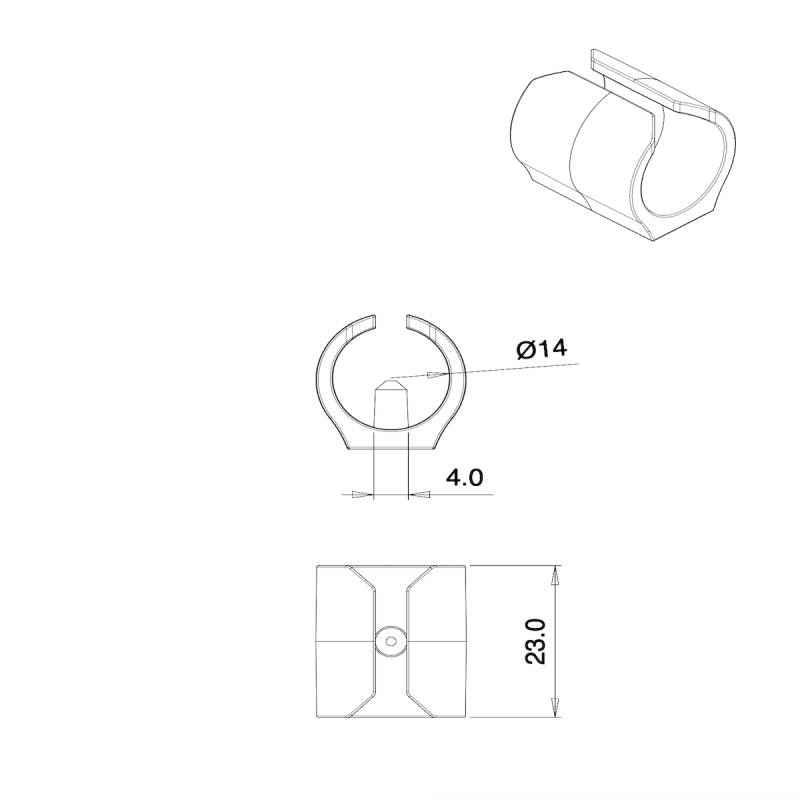 Flanschstopfen - Rundrohr - Verschiedene Größen - Schwarz