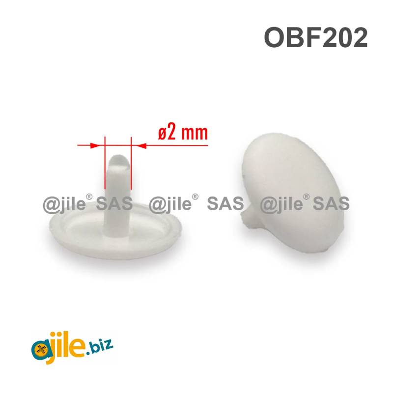 Round Plastic Hole Plug WHITE for 2 mm Diameter Hole - hole plug white - plugs & caps - screw-nut cap – ajile