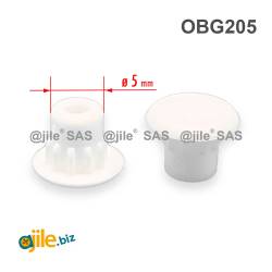 Bouchon Capuchon Obturateur Plastique Rond BLANC pour Trou Alésage Diamètre 5 mm - cache vis-finition - ajile