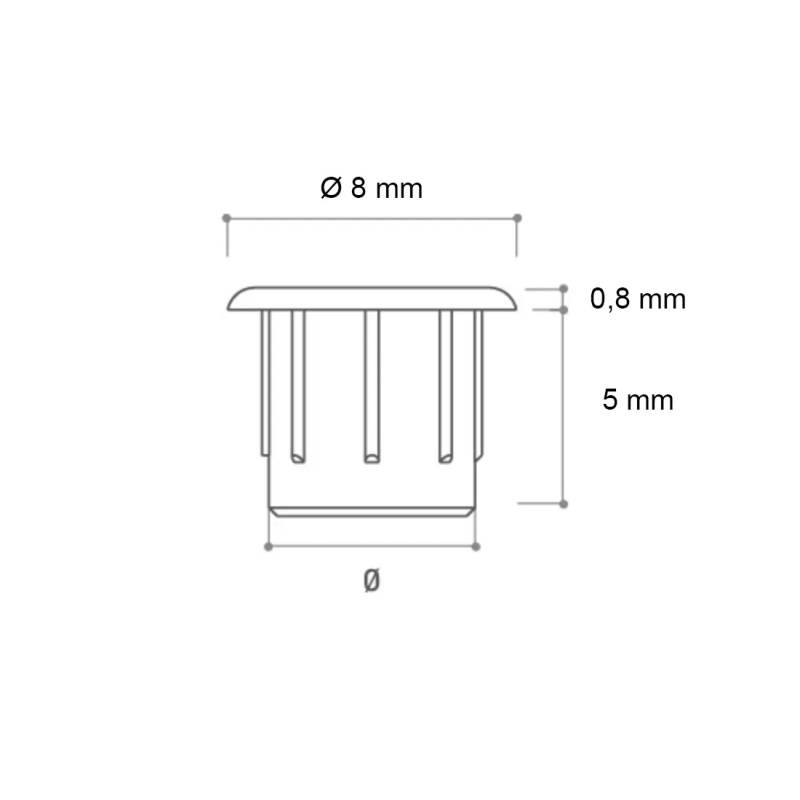 Tappo Copriforo di Plastica Tondo BIANCO per Buchi di Diametro 5 mm - tappi copriforo - coprivote-copridado - ajile