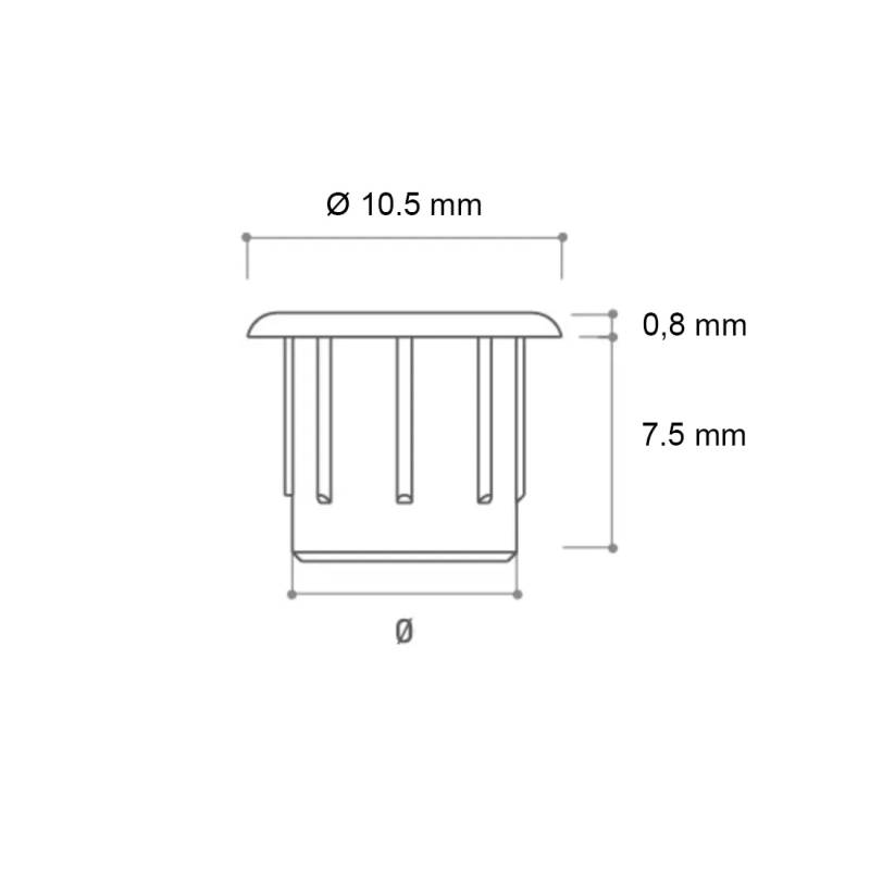 Tappo Copriforo di Plastica Tondo BIANCO per Buchi di Diametro 8 mm - tappi copriforo - coprivote-copridado - ajile
