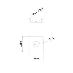 Embase pour fixation de tube en PELD NOIR - PLUSIEURS DIMENSIONS