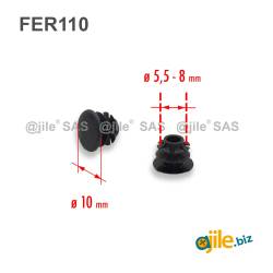 Bouchon embout rond plat finition affleurante pour tube, tôle, ... - Noir Gris Blanc - Plusieurs Dimensions