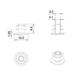 Bouchon embout rond plat finition affleurante pour tube, tôle, ... - Noir Gris Blanc - Plusieurs Dimensions