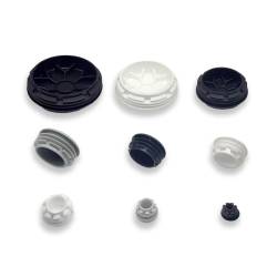 Bouchon embout rond plat finition affleurante pour tube, tôle, ... - Noir Gris Blanc - Plusieurs Dimensions
