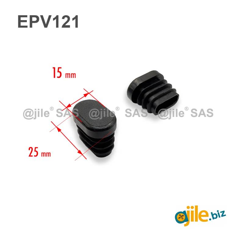 Oval end cap for feet and tubes - Black White - MULTIPLE SIZES