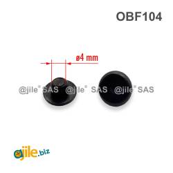 Round Plastic Hole Plug BLACK for 4 mm Diameter Hole - hole plug black - plugs & caps - screw-nut cap - ajile
