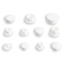 Tappo Copriforo di Plastica Tondo BIANCO per Buchi di Diametro 4 mm - tappi copriforo - coprivote-copridado - ajile