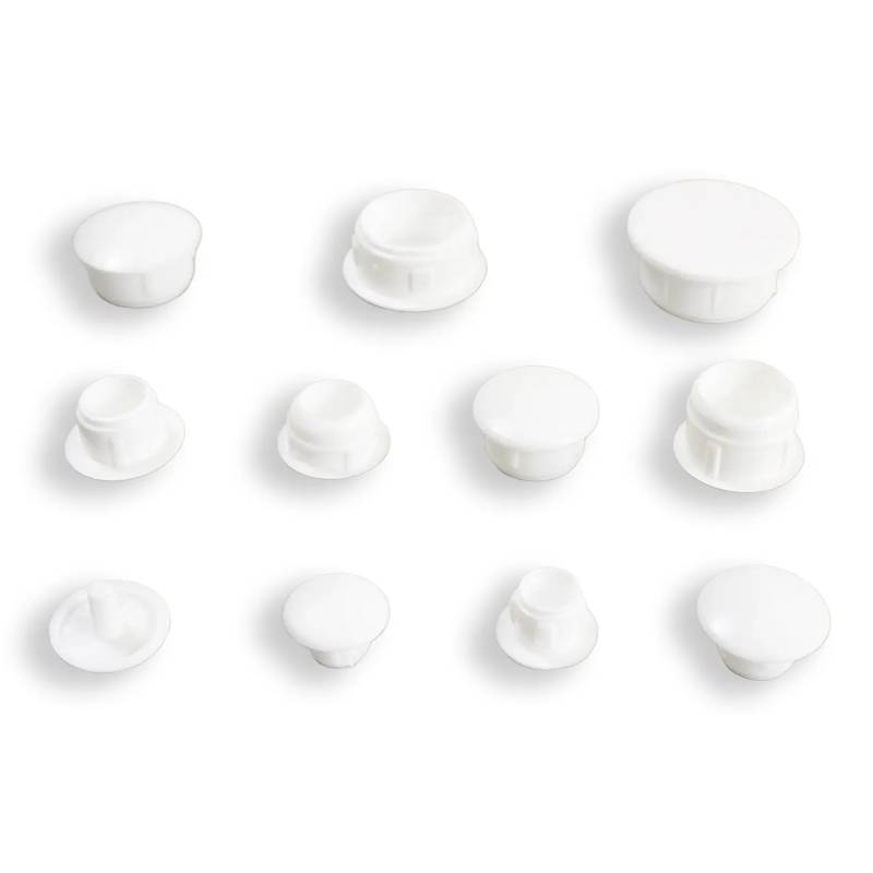 Round Plastic Hole Plug WHITE for 4 mm Diameter Hole - hole plug black - plugs & caps - screw-nut cap - ajile