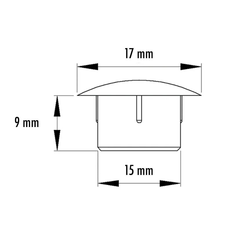 Round Plastic Hole Plug BLACK for 15 mm Diameter Hole - hole plug black - plugs & caps - screw-nut cap - ajile