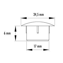 Tappo Copriforo di Plastica Tondo GRIGIO per Buchi di Diametro 17 mm - tappi copriforo - coprivote-copridado - ajile