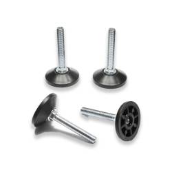 M10 x 60 mm Nivellierfuss 50 mm Diam - Gewinde: Stahl verzinkt, Fuss: Kunststoff