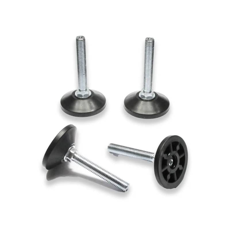 M10 L 60 mm Adjustable foot 50 mm base - Zinc plated steel with plastic base