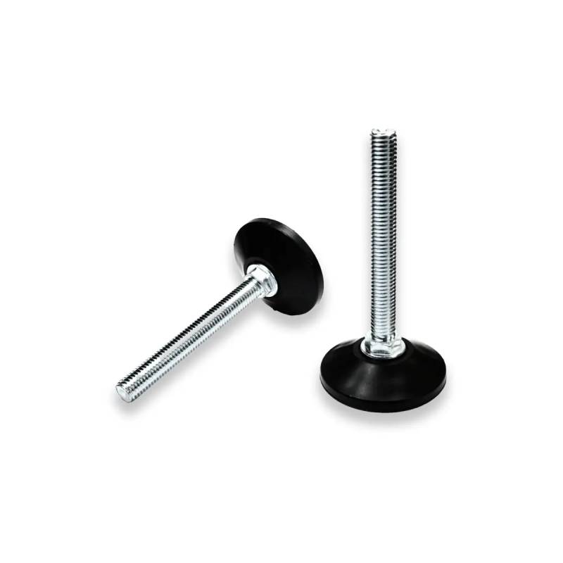 Pied réglable fileté M10 x 80 mm Base Plastique Diamètre 50 mm