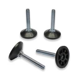 M10 L 80 mm Adjustable foot 50 mm base - Zinc plated steel with plastic base