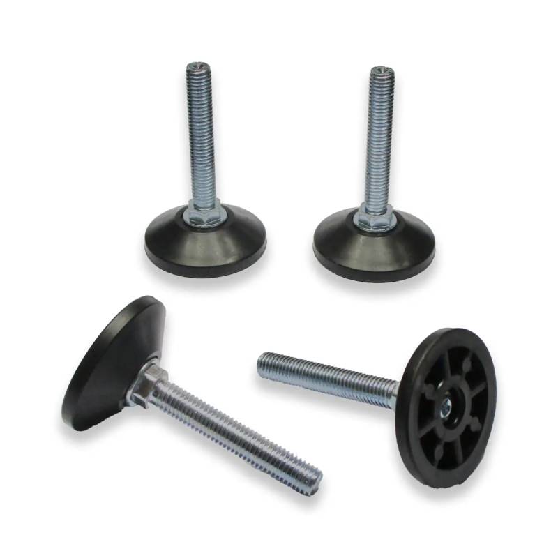 M10 L 80 mm Adjustable foot 50 mm base - Zinc plated steel with plastic base