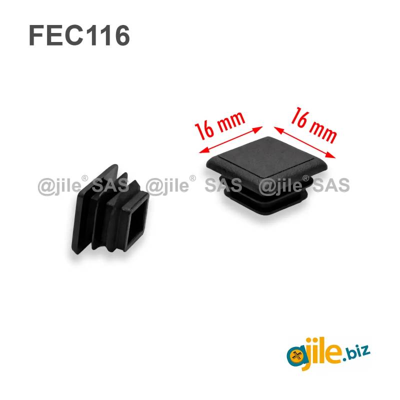 Extra-flat square end cap - Black & White - Ajile