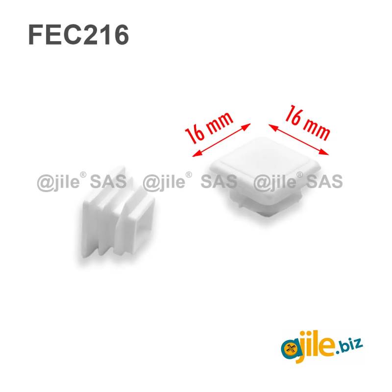 Extra-flacher quadratischer Abschlussstopfen - Schwarz & Weiß - Ajile