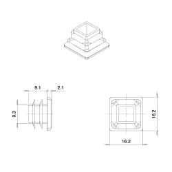 Extra-flat square end cap - Black & White - Ajile