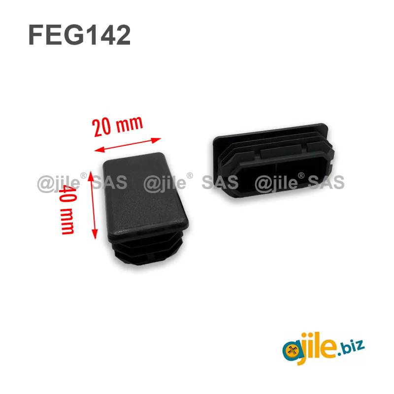 Extra-flat rectangular end cap - Black White - Ajile