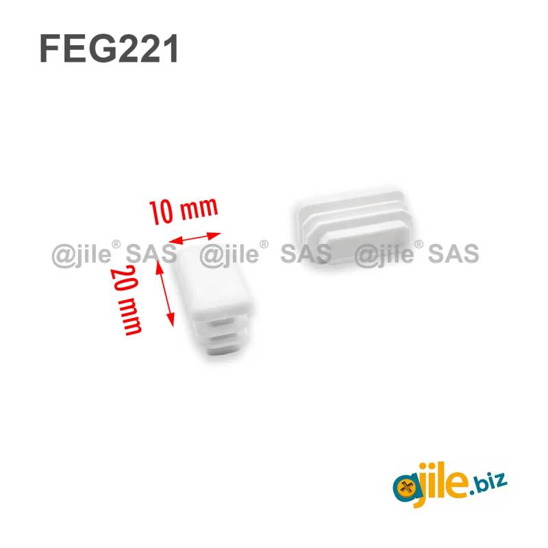 Extra-flat rectangular end cap - Black White - Ajile