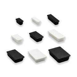 Extra-flat rectangular end cap - Black White - Ajile
