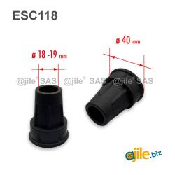 Embout canne Ø18-19 mm - Noir