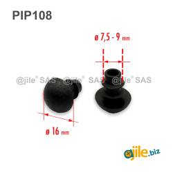 Piedino semisferico Ø7,5 a Ø9 mm - Nero Bianco - Ajile