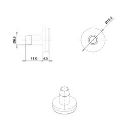 Hole plug Ø6 mm - Black White