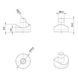Push-in bumper Ø6 mm for round tube - Black White - Ajile