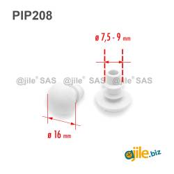 Piedino semisferico Ø7,5 a Ø9 mm - Nero Bianco - Ajile