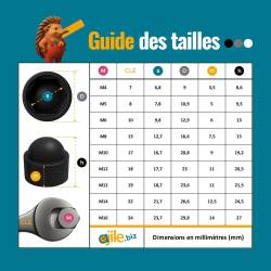 Cache-vis & cache-écrou - Noir, blanc, gris - Toutes tailles