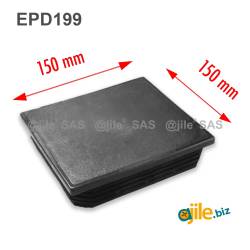 Square Plastic Standard Ribbed Insert for Tubes 150 x 150 mm BLACK - Square Insert Black - square insert - ferrule insert