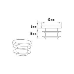 40 mm Diam. Lamellen-Stopfen für Rundrohre 40 mm Aussendiameter - SCHWARZ