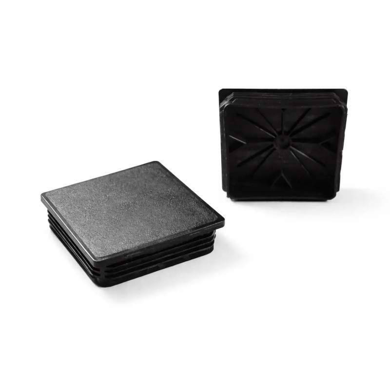 Embout Carré Plastique à Lamelles NOIR pour tube 100 x 100 mm - embout carré noir - embout carré - embout