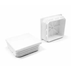 Embout Carré Plastique à Lamelles BLANC pour tube 70 x 70 mm - embout carré blanc - embout carré - embout