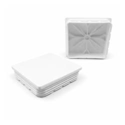 Inserto Quadrato di Plastica a Lamelle BIANCO per tubi di dimensoni 100 x 100 mm - Inserto Quadrato di Plastica BIANCO - inse