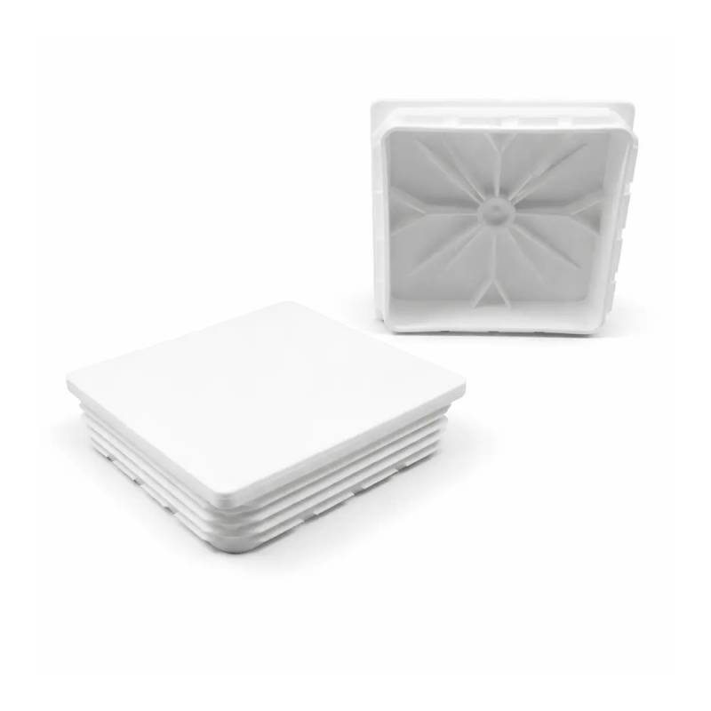 Embout Carré Plastique à Lamelles BLANC pour tube 100 x 100 mm - embout carré blanc - embout carré - embout