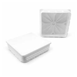 Embout Carré Plastique à Lamelles BLANC pour tube 110 x 110 mm - embout carré blanc - embout carré - embout