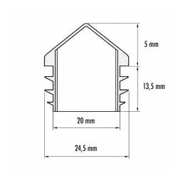 Bouchon Embout Plastique NOIR Carré Pyramide 25 x 25 mm pour Poteau Piquet Clôture Grillage - embout carré - embout - ajile