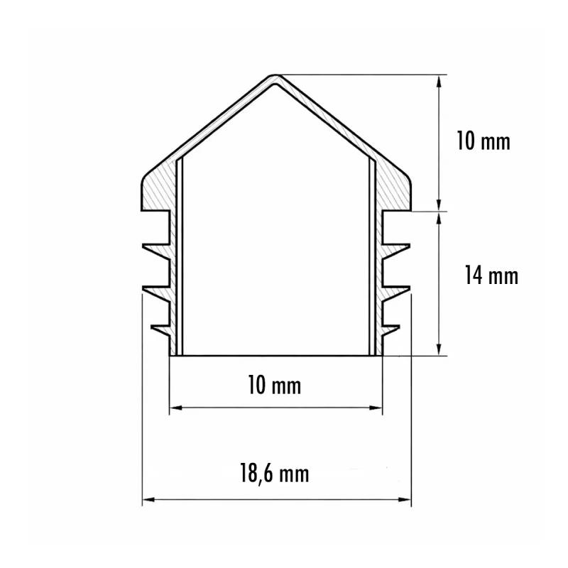 Bouchon Embout Plastique NOIR Carré Pyramide 30 x 30 mm pour Poteau Piquet Clôture Grillage - embout carré - embout - ajile
