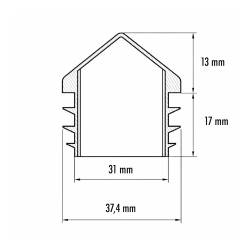 Tappo Copripilastro a Lamelle Quadro di Plastica NERO 40 x 40 mm per Tubolari Quadrati - inserto quadrato - inserto - ajile