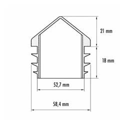 Tappo Copripilastro a Lamelle Quadro di Plastica NERO 60 x 60 mm per Tubolari Quadrati - inserto quadrato - inserto - ajile