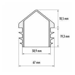 Tappo Copripilastro a Lamelle Quadro di Plastica NERO 70 x 70 mm per Tubolari Quadrati - inserto quadrato - inserto - ajile