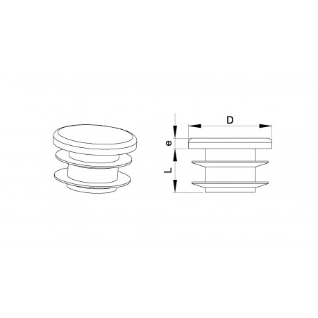 13 mm Diam. Lamellen-Stopfen für Rundrohre 13 mm Aussendiameter - WEISS